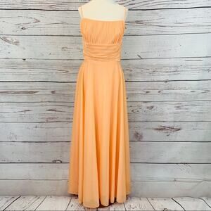 Nadine peach formal pleated top long